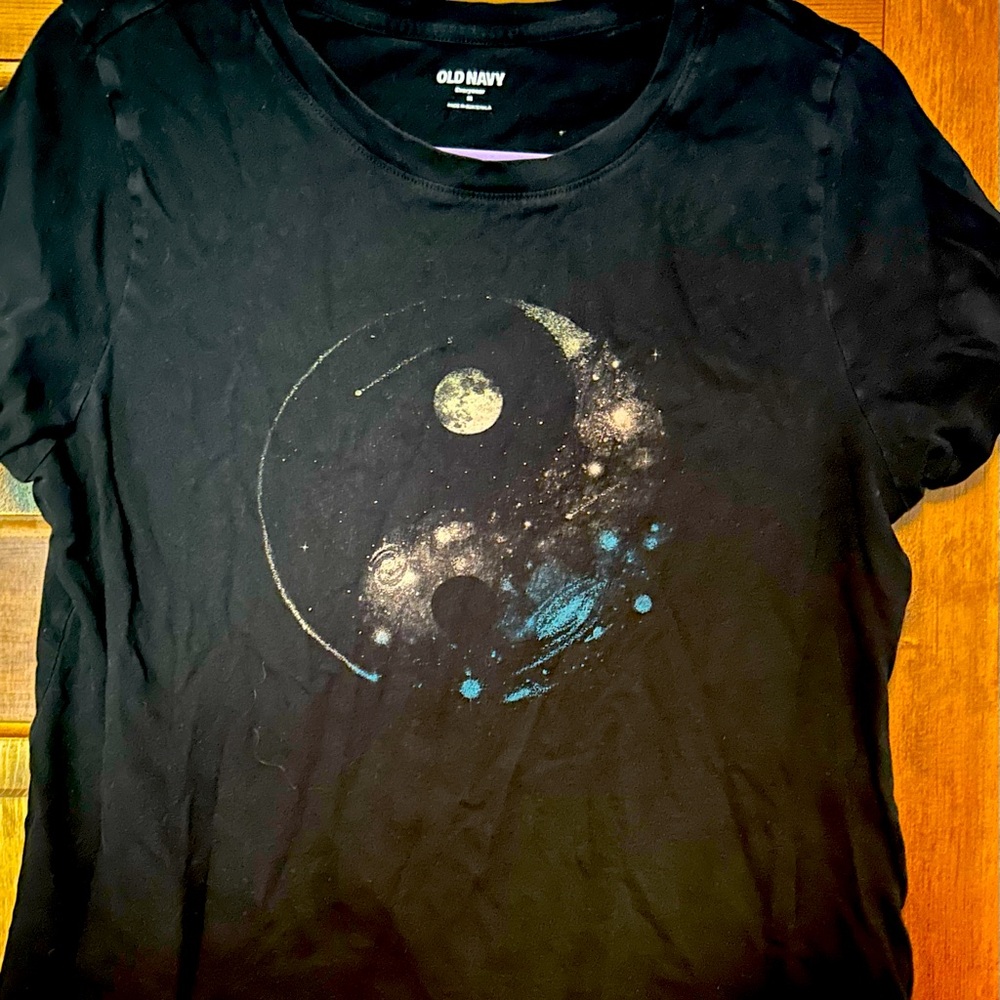 Old Navy EveryWear Black Cosmic Graphic Tee